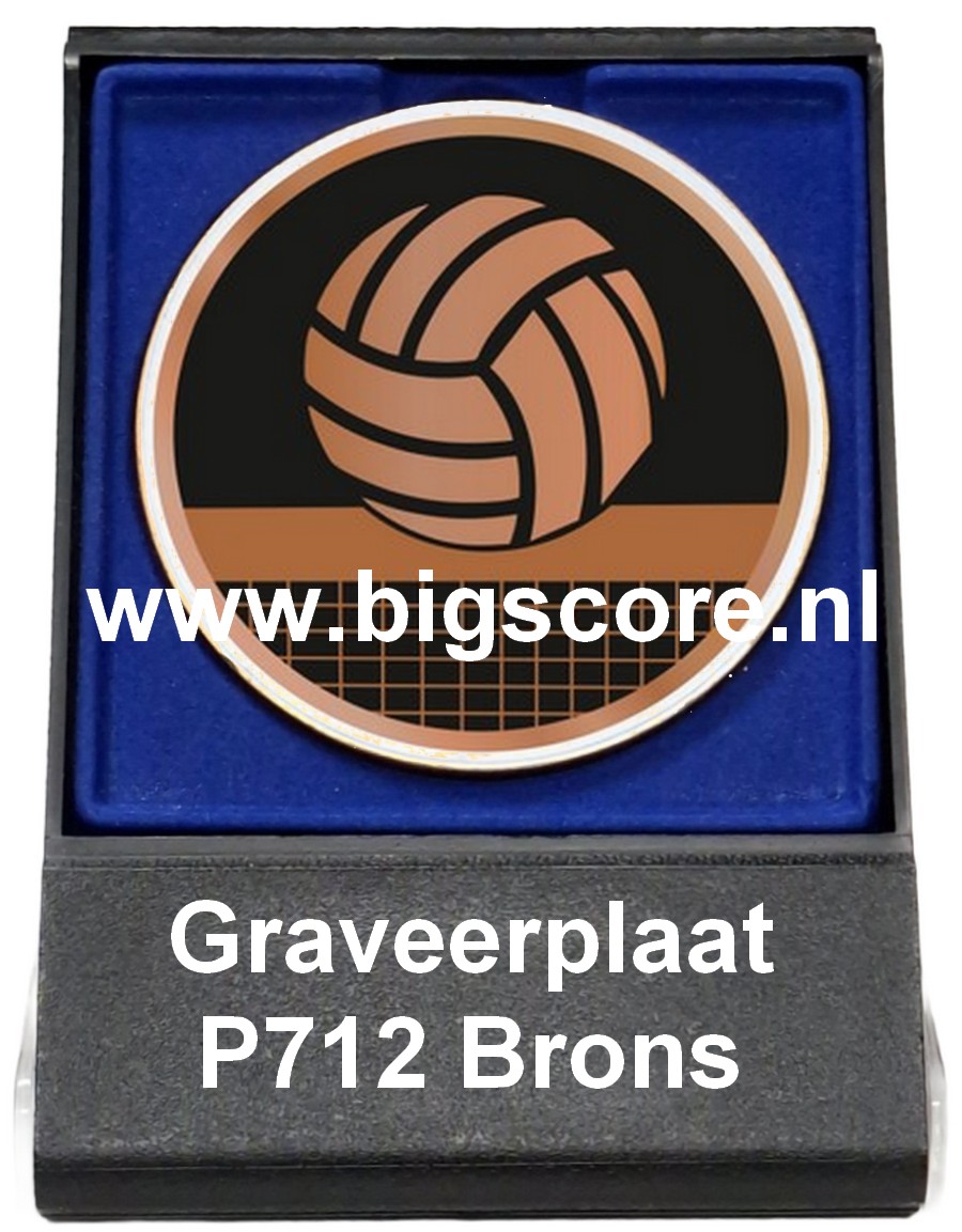 Volleybal Acryl in medailledoosje Blauw-Zwart G/Z/B